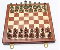 Chess deluxe gift box metal bronze folding board game chess gifts