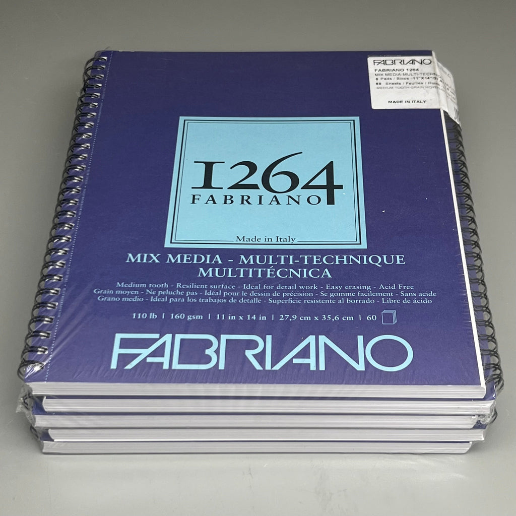 FABRIANO I264 (5 PACK, 60 Each) 11" x 14" Mix Media - Multi -Technique Paper