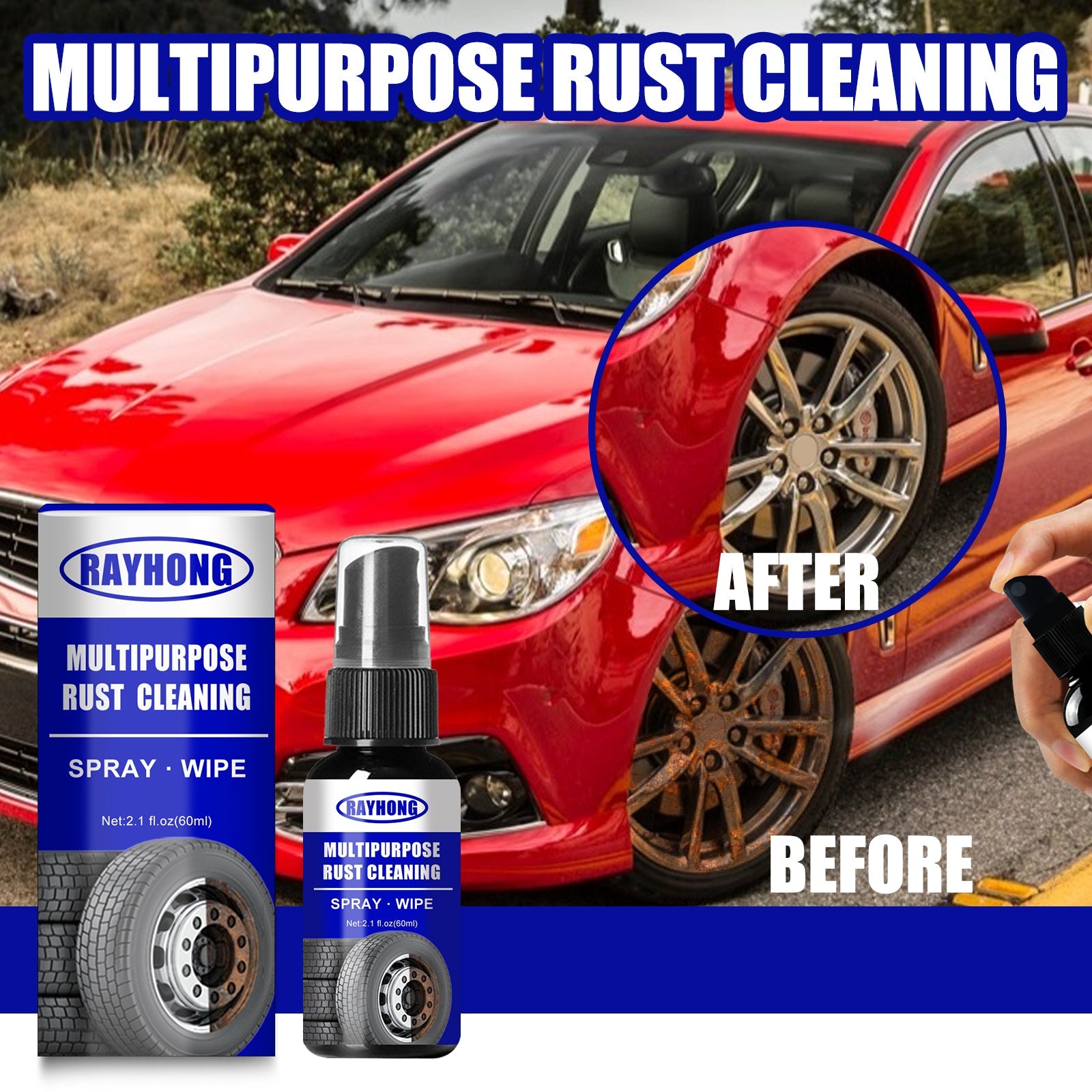 Multipurpose Rust Cleaning, Metal Door And Window Cleaning Rust Remover Screws Bolt Loosening Rust Remover Converter