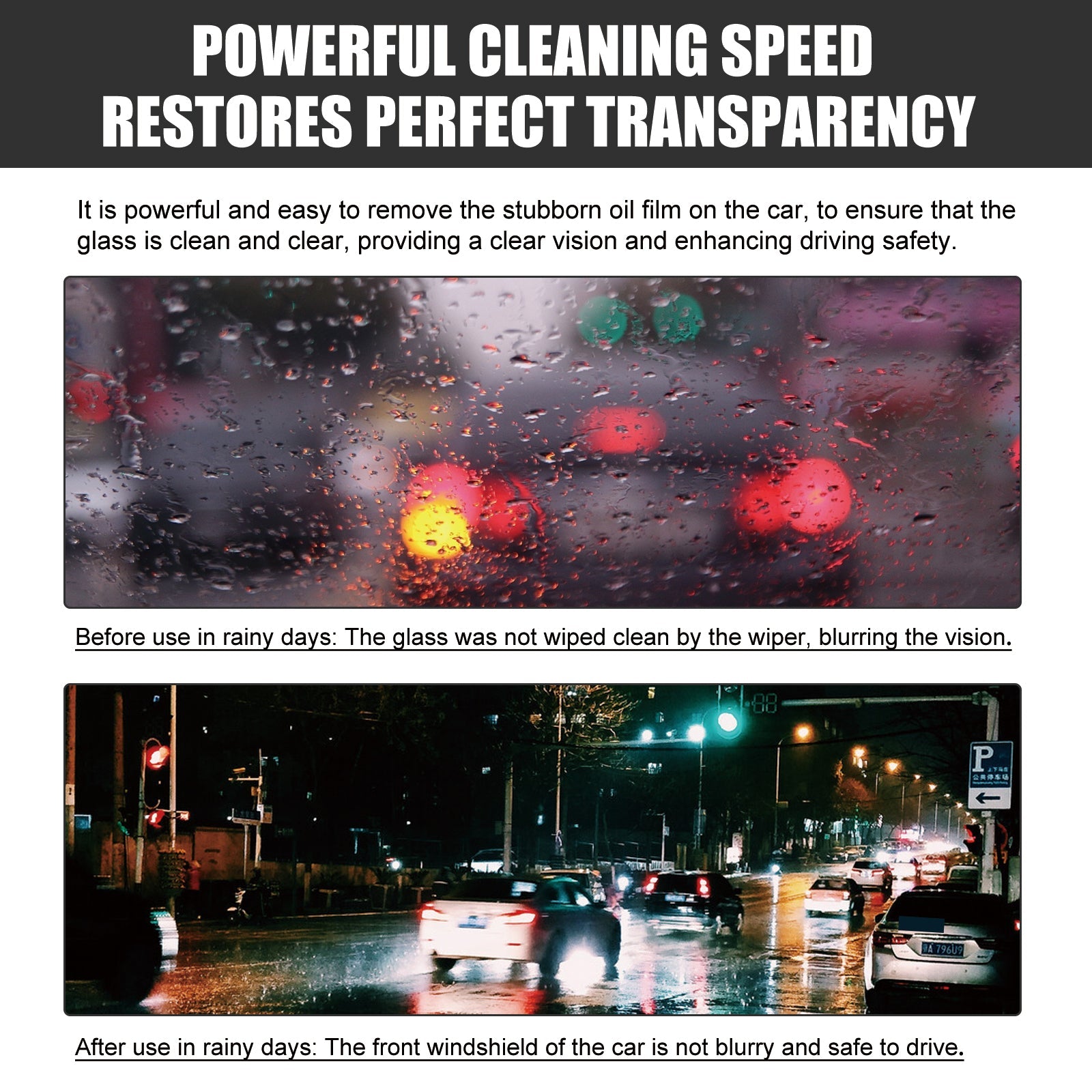 Car Windshield Cleaner, Car Windshield Cleaning Stains Rainproof And Fogging Cleaner