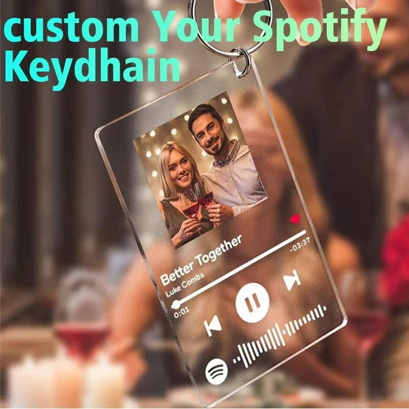 Acrylic keychain personalized music card DIY pattern