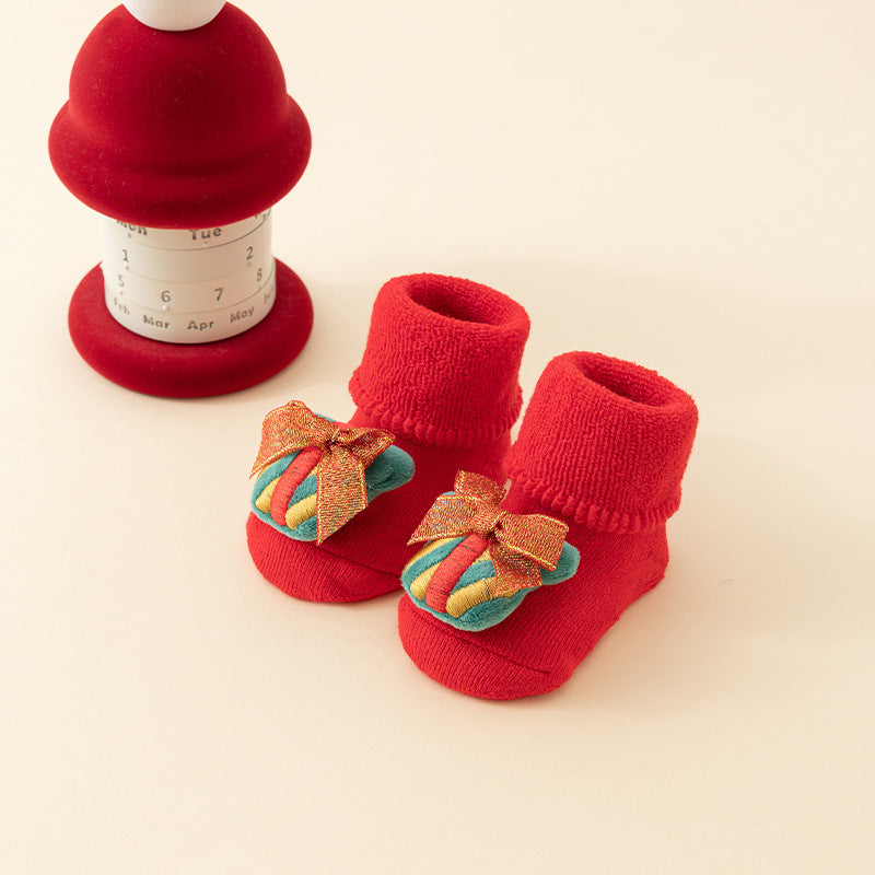 Baby Socks Christmas Newborn For Baby Boys/Girls Christmas Floor Socks Anti-Slip Baby Step Socks For Baby Kids