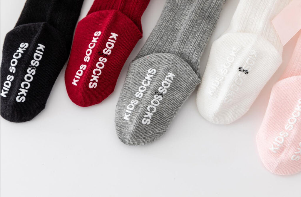 New Kids Stretchable Socks Toddlers Girls Big Bow Knee High Long Soft Cotton Lace Baby Comfortable Colorful  Socks
