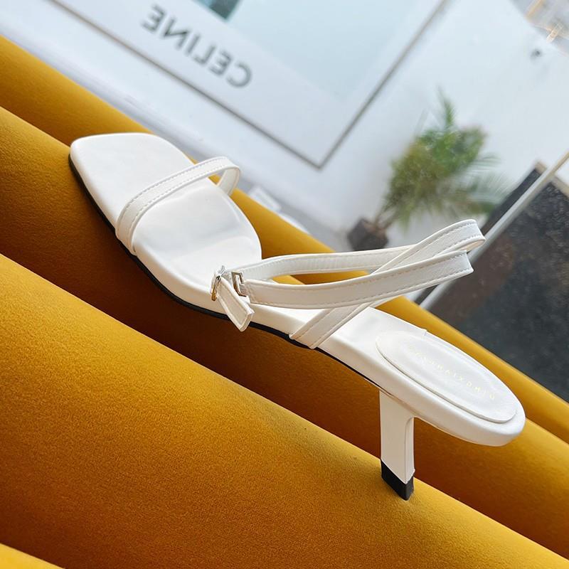 Colorful Women Sandals Slides Slippers Square Open Toe Slip On Thin Mid Heels Pumps Casual Narrow Band Open Toe Sandals Flip Flops Slip On Fashion Dress Heels Back High Heel Slide Slipper