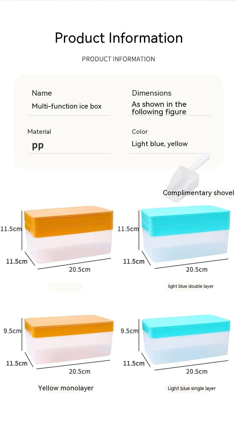 Summer New Silicone Ice Tray Food Grade Ice Cube Mold Large Capacity Ice Container Ice Box Refrigerator Artifact