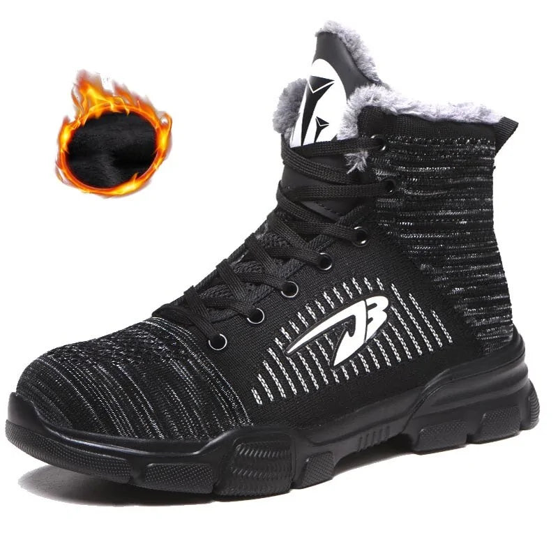 Men's Winter Safety Work Boots - Steel Toe Waterproof Insulated Construction Boots