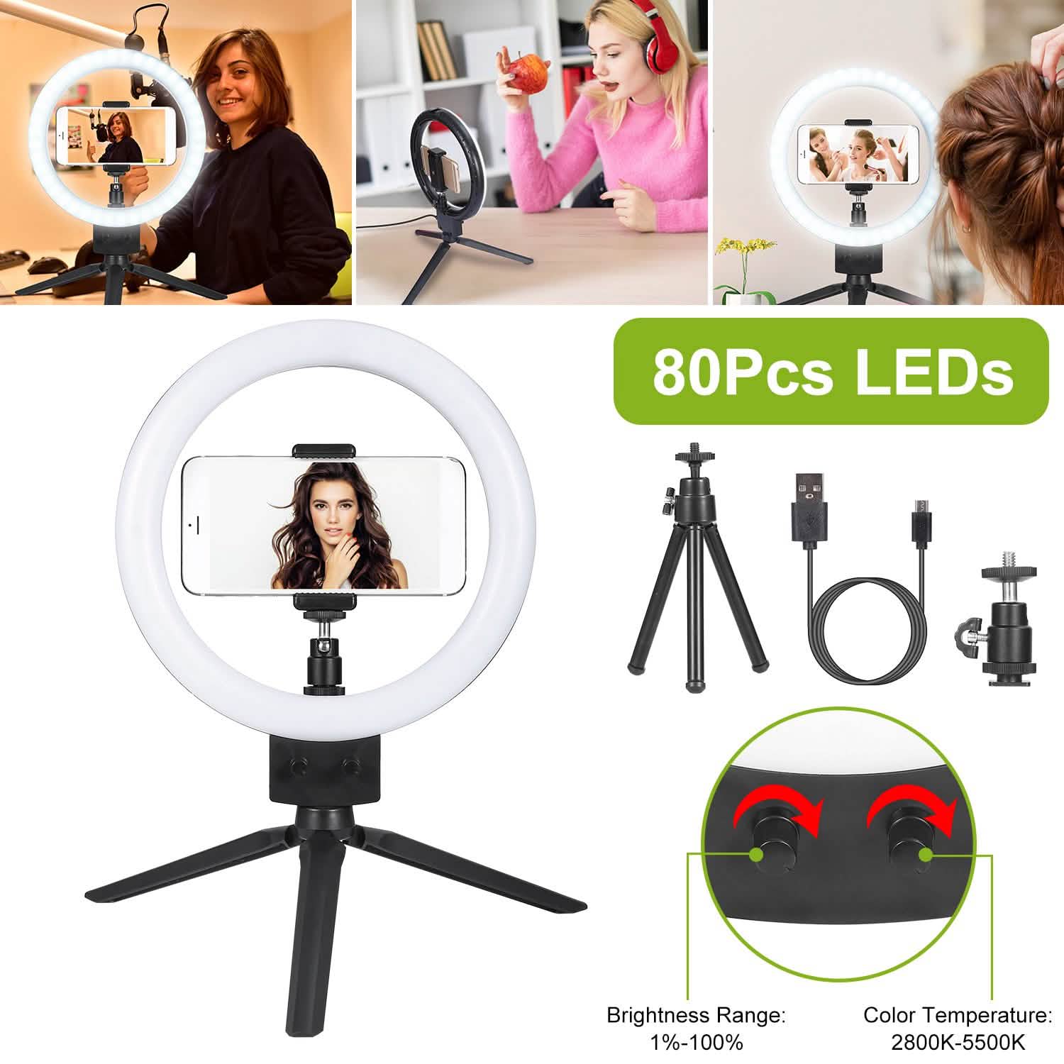9" Dimmable LED Ring Light with Tripod