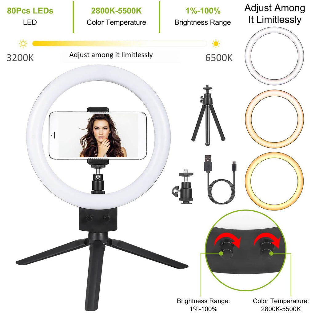 9" Dimmable LED Ring Light with Tripod