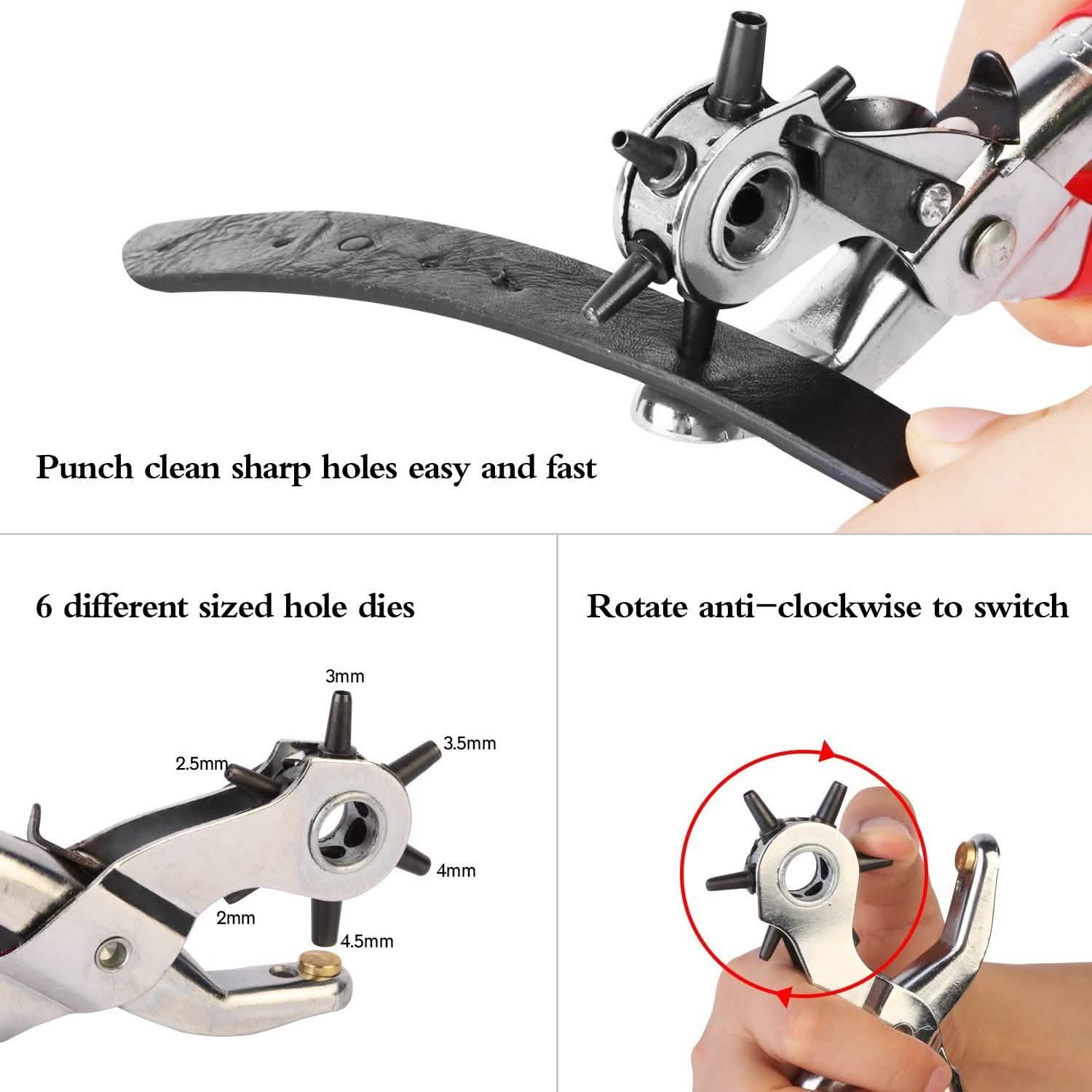 9" Heavy Duty Belt Hole Punch Hand Pliers