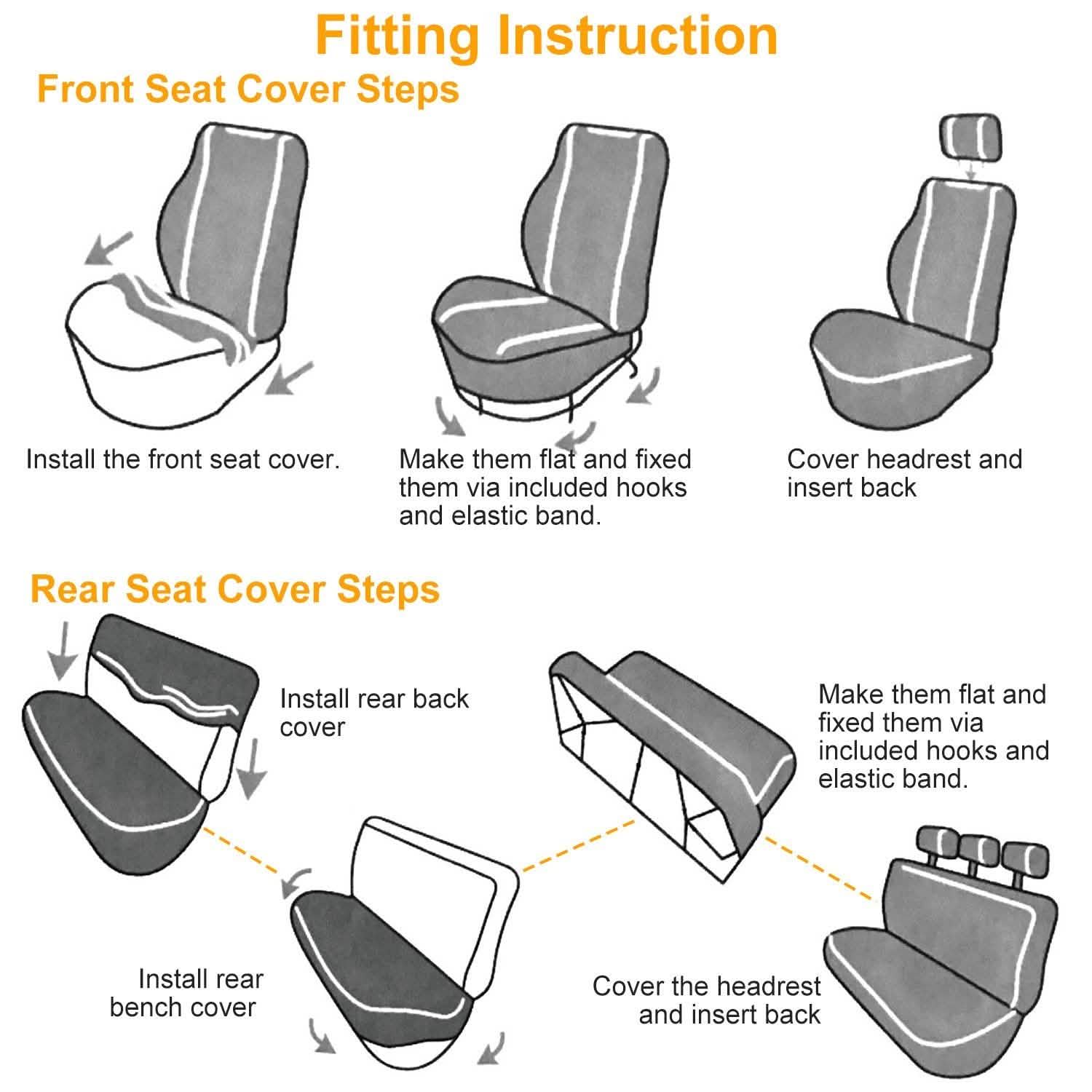 9-Piece Set: PU Leather Car Seat Cover