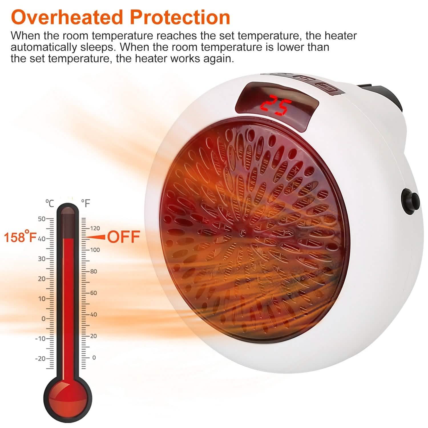900W Portable Heater Fan with Remote Control