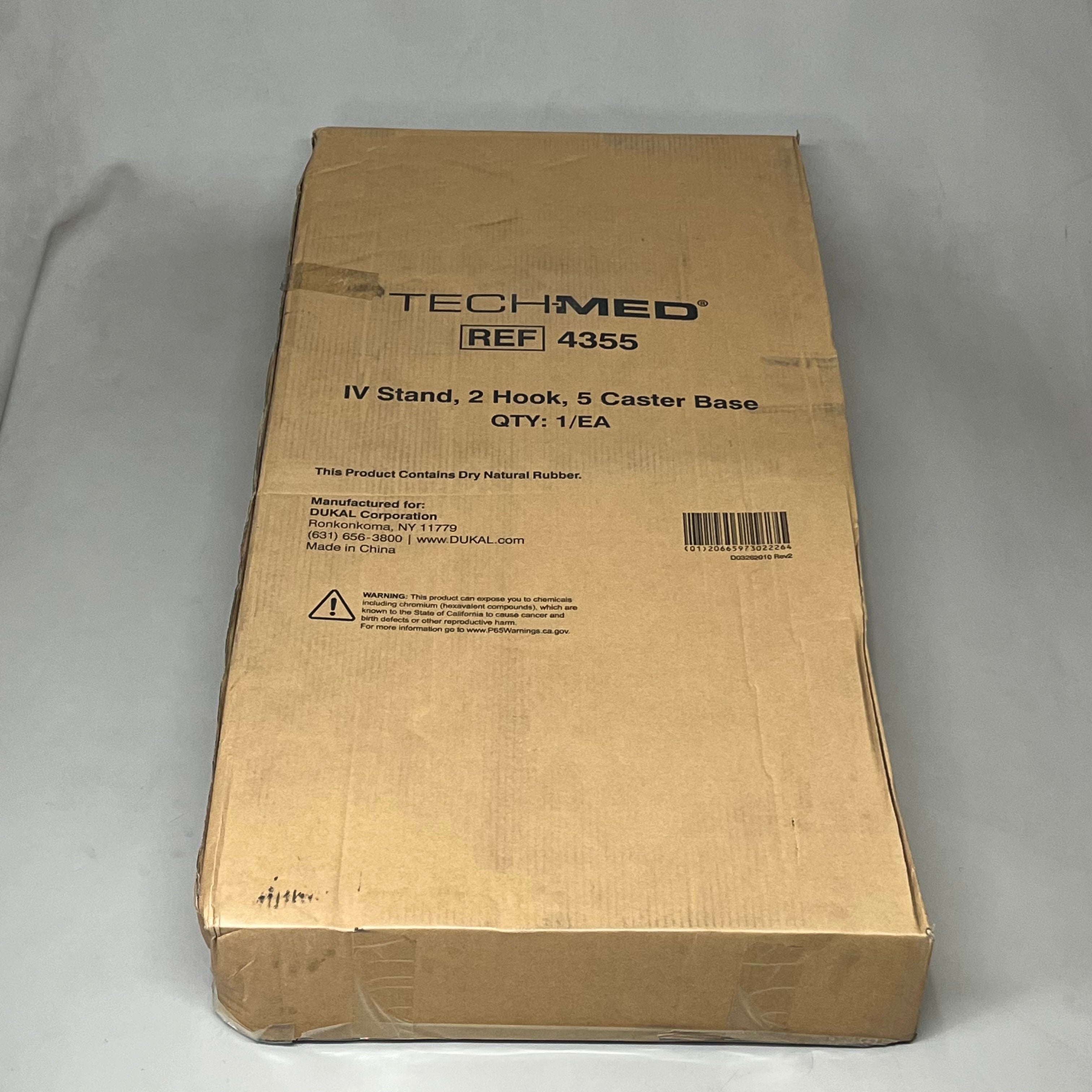 TECH-MED IV Stand 5 Caster 2 Hook Adjustable 47" to 84" w/ Locking Collar 4355