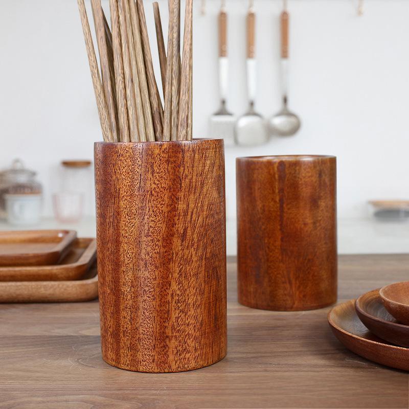 Vintage wooden chopsticks, drain tube, chopsticks storage