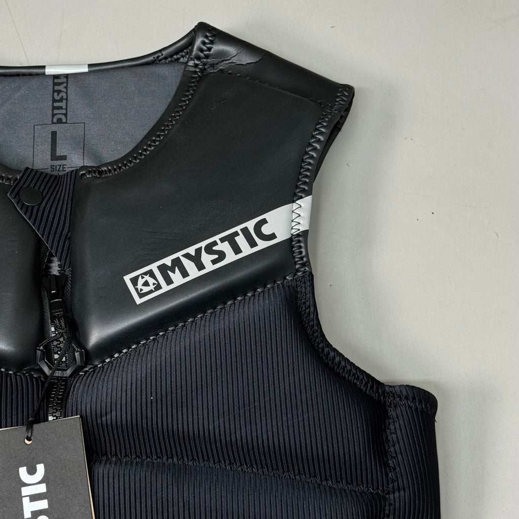 MYSTIC Block Impact Vest YKK Front-Zip & Clash Foam Sz L Black 35005.200107