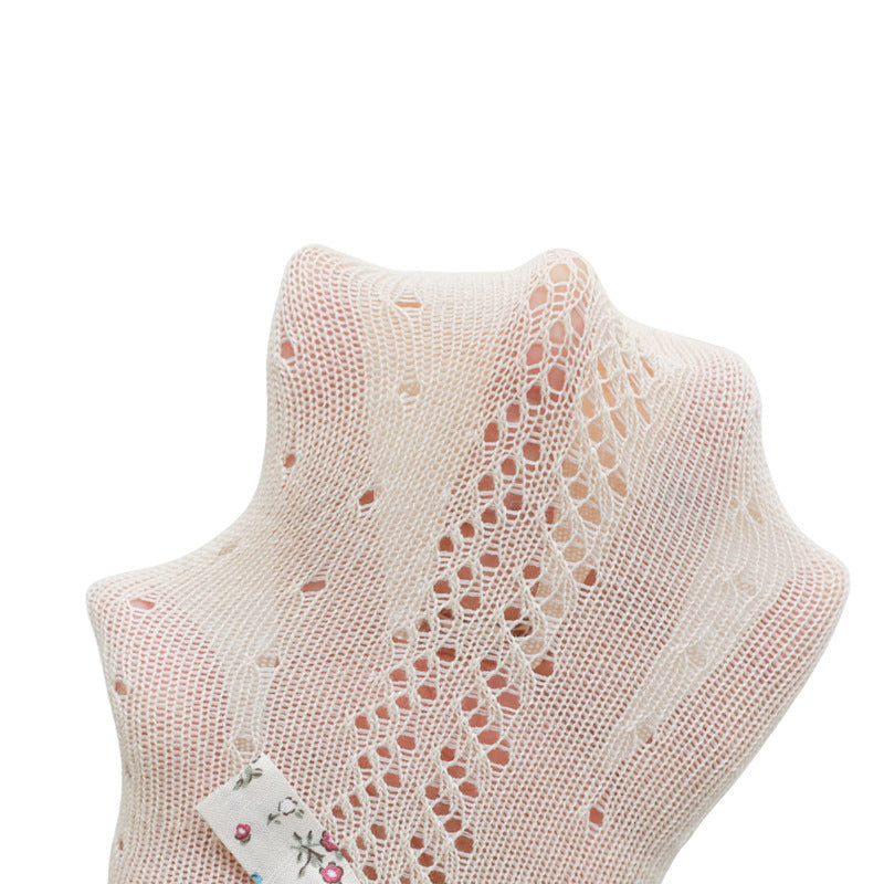 Hollow Mesh Floral Bow Princess Socks Combed Cotton Girls Stockings