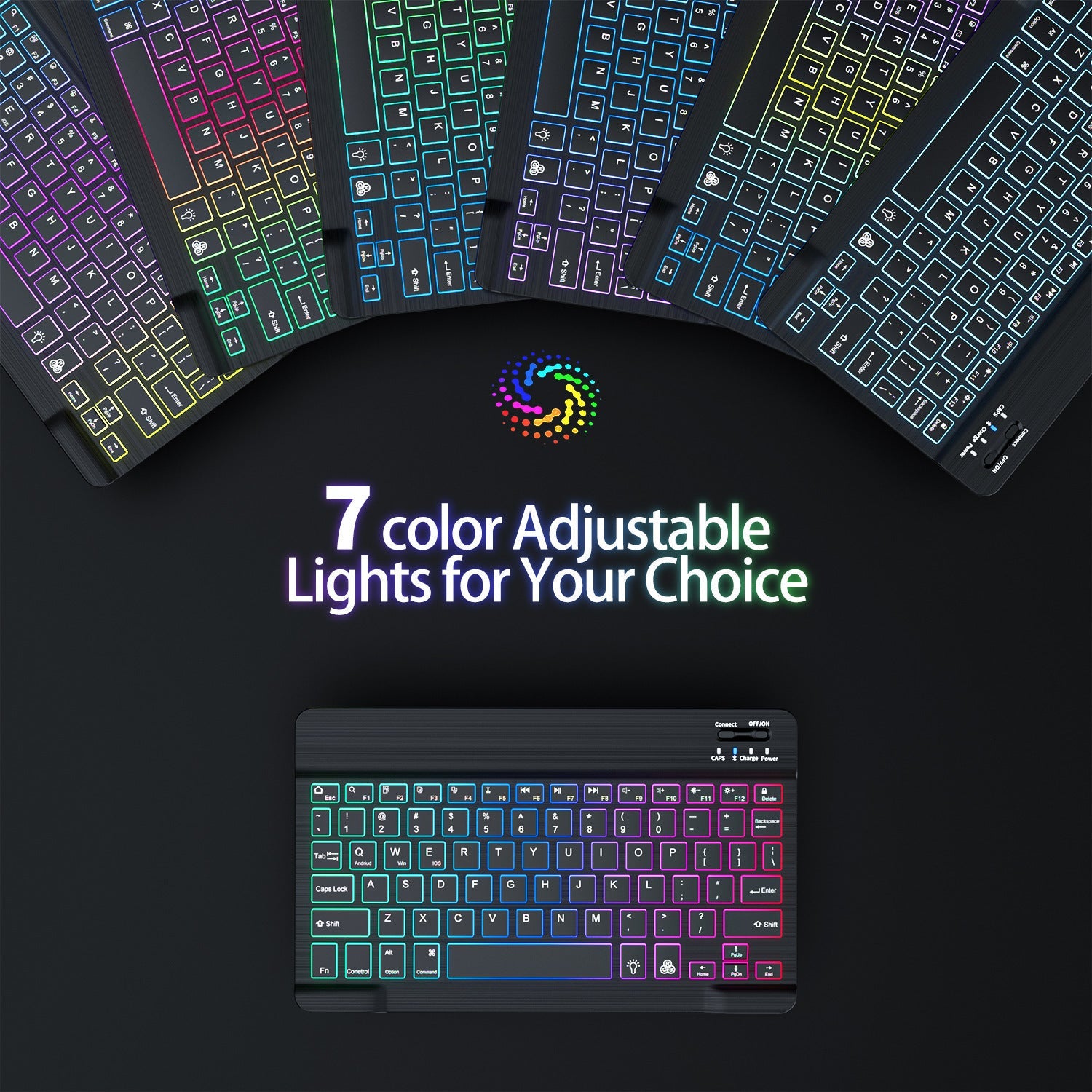 Suitable for iPad gradient luminous wireless keyboard and mouse set tablet Bluetooth keyboard