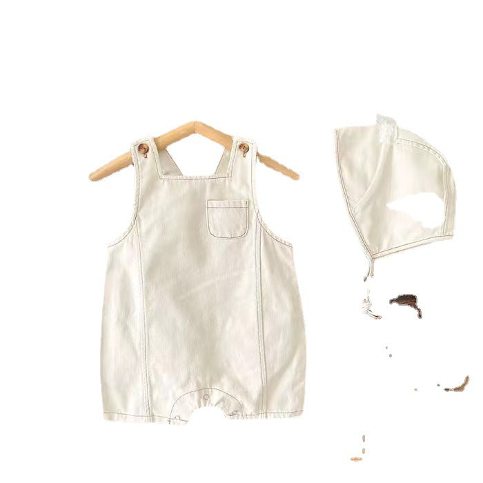 Baby Denim Overalls With Suspenders Casual Sleeveless Vest