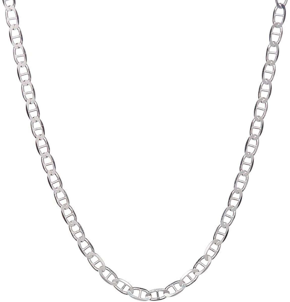 925 Sterling Silver 2mm Marina Link Chain Necklace