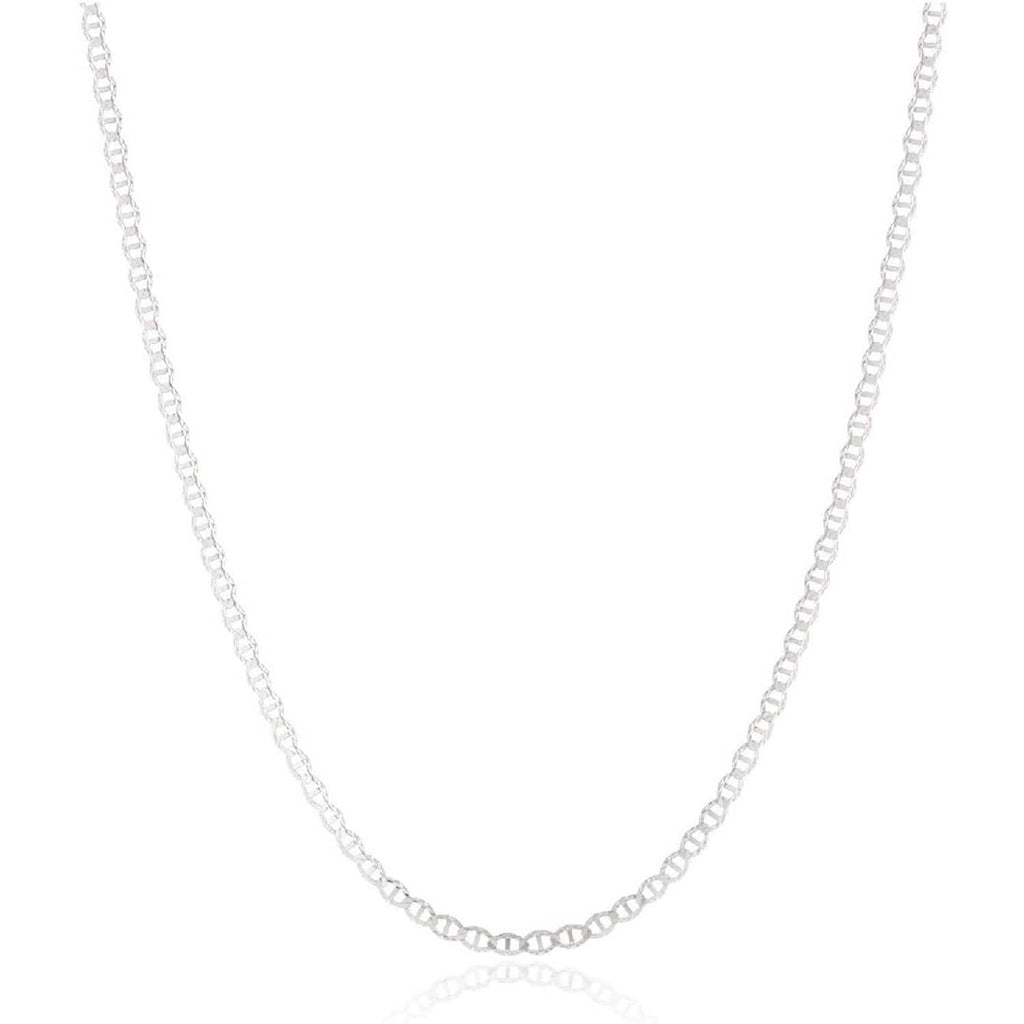 925 Sterling Silver 2mm Marina Link Chain Necklace