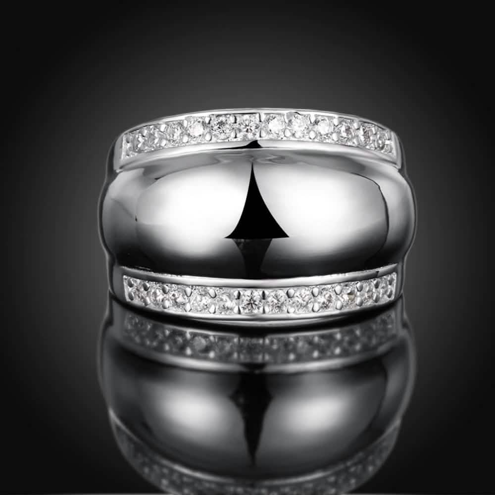 925 Sterling Silver Invisible Setting CZ AAAA Crystal Wedding Ring