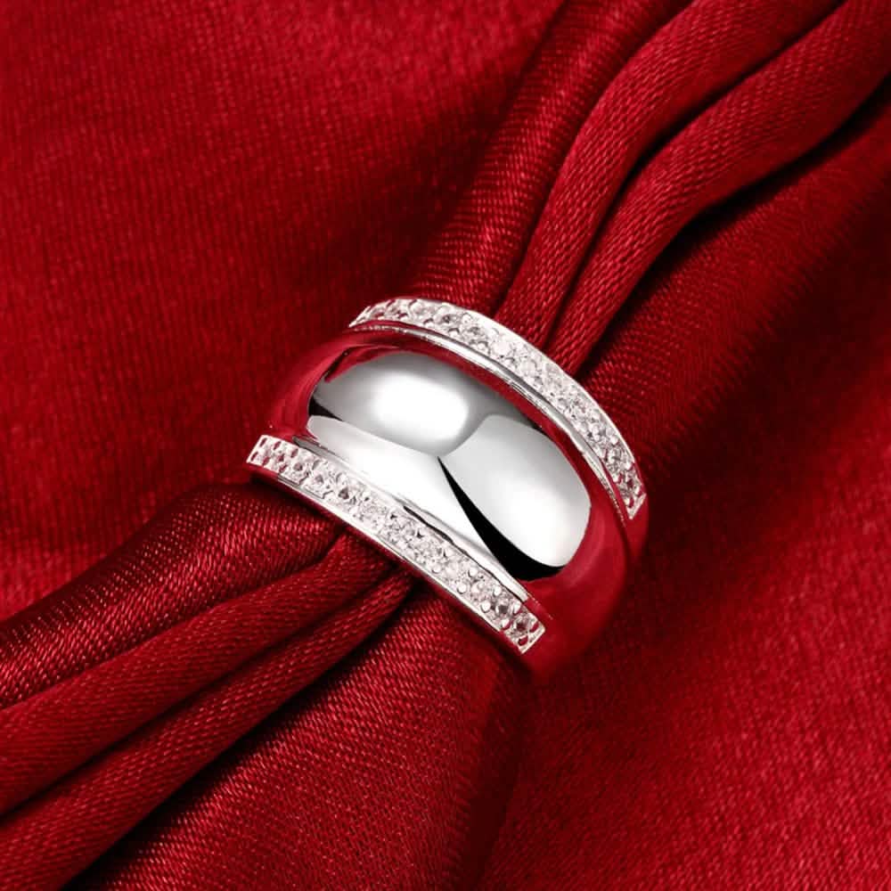 925 Sterling Silver Invisible Setting CZ AAAA Crystal Wedding Ring