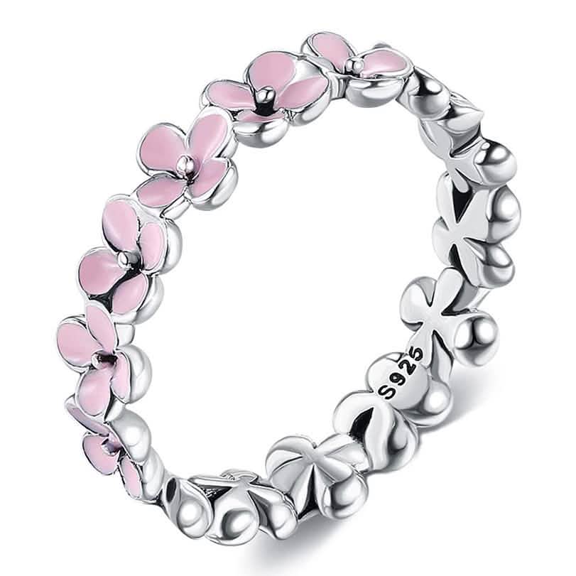925 Sterling Silver Women Ring Romantic Plum Ring