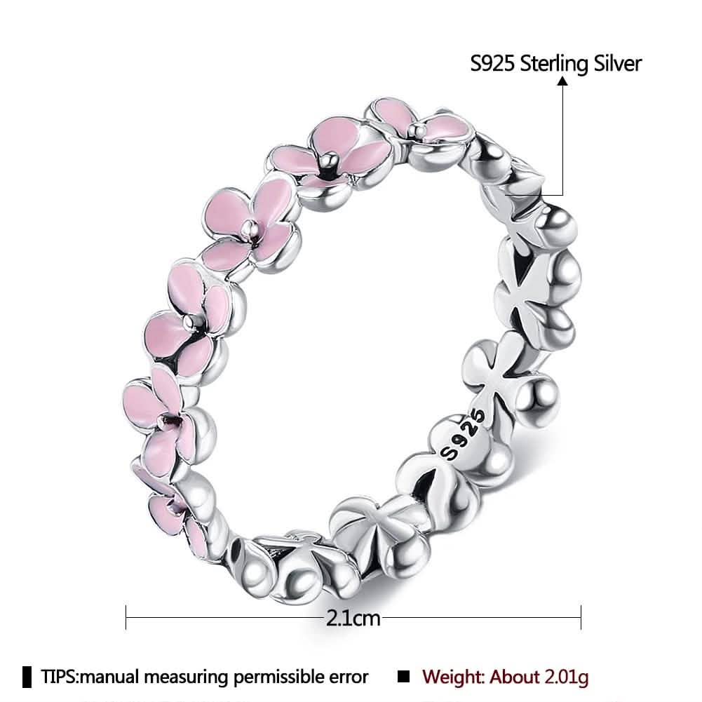 925 Sterling Silver Women Ring Romantic Plum Ring