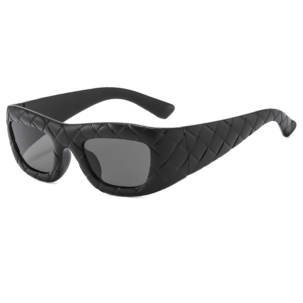 Weaving design frame, personalized fashion sunglasses, men's and women's high-end sense, European and American ins trend sun protection sunglasses