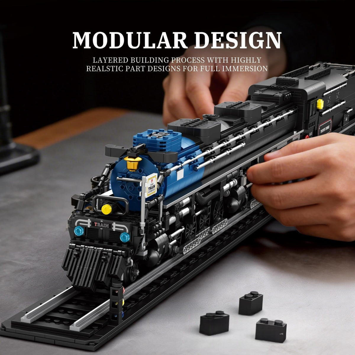 Steam Locomotive Train High-speed Rail Track Toy Building Blocks