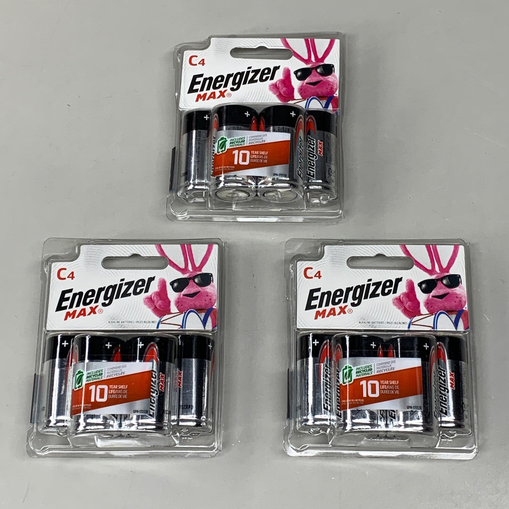 ENERGIZER MAX (3 PACK, 12 Total Batteries) C Cell Alkaline Batteries E93BP-4