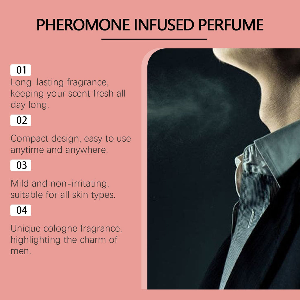 Roxelis Pheromone Infused Perfume, Men's Perfume Long Lasting Cologne Jasmine Perfume Natural Fresh Charm Leave Fragrance
