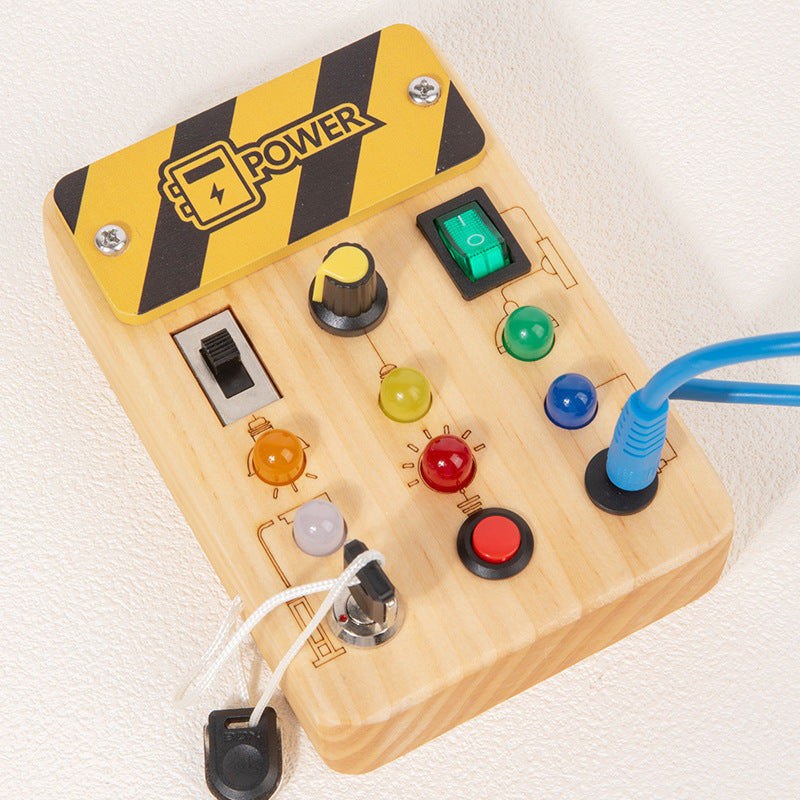 Children's Wooden LED Busy Board Creative Toys