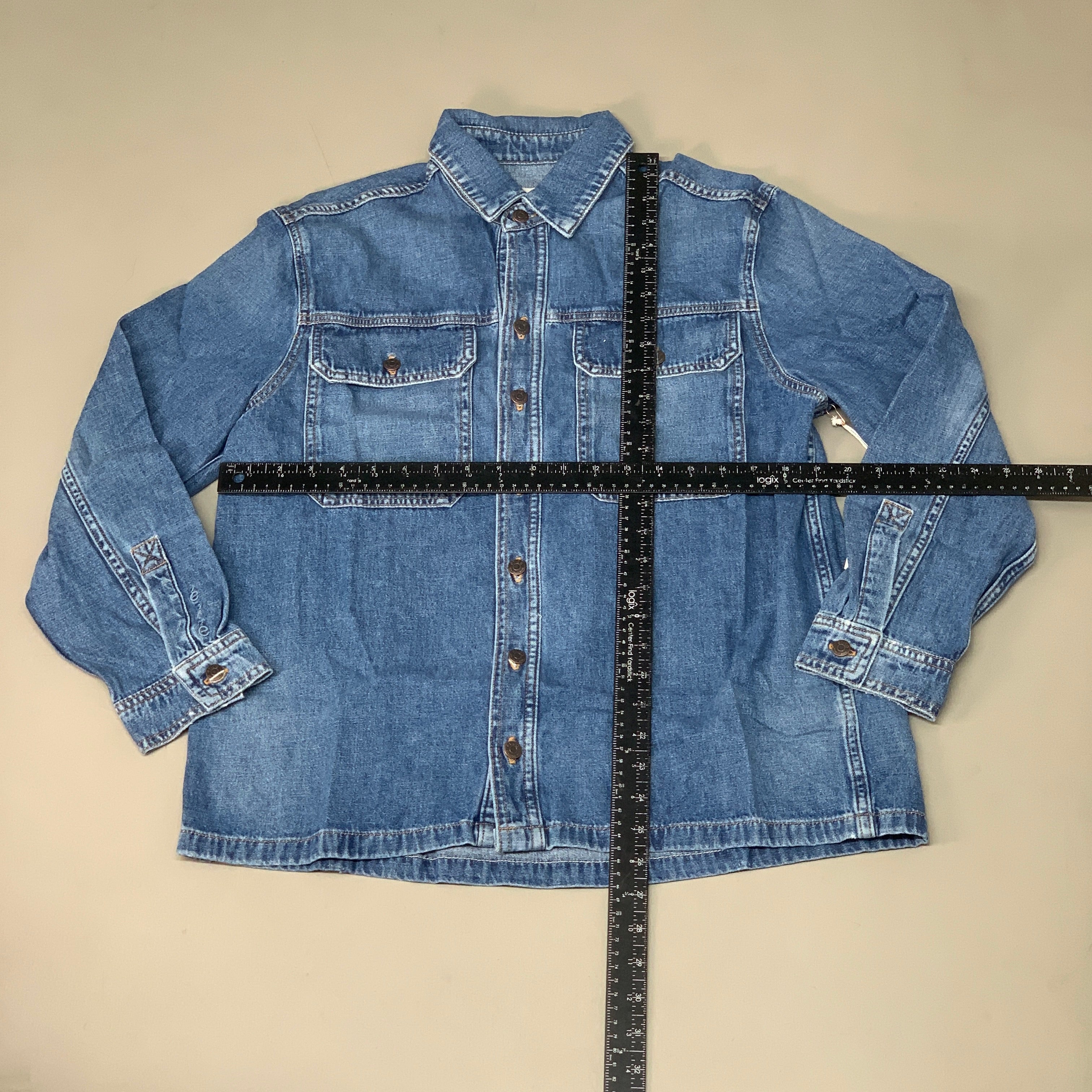 ETICA Harriette Shirt Jacket w/ Front Top Pockets & Collar River Rock Size XS EW143309