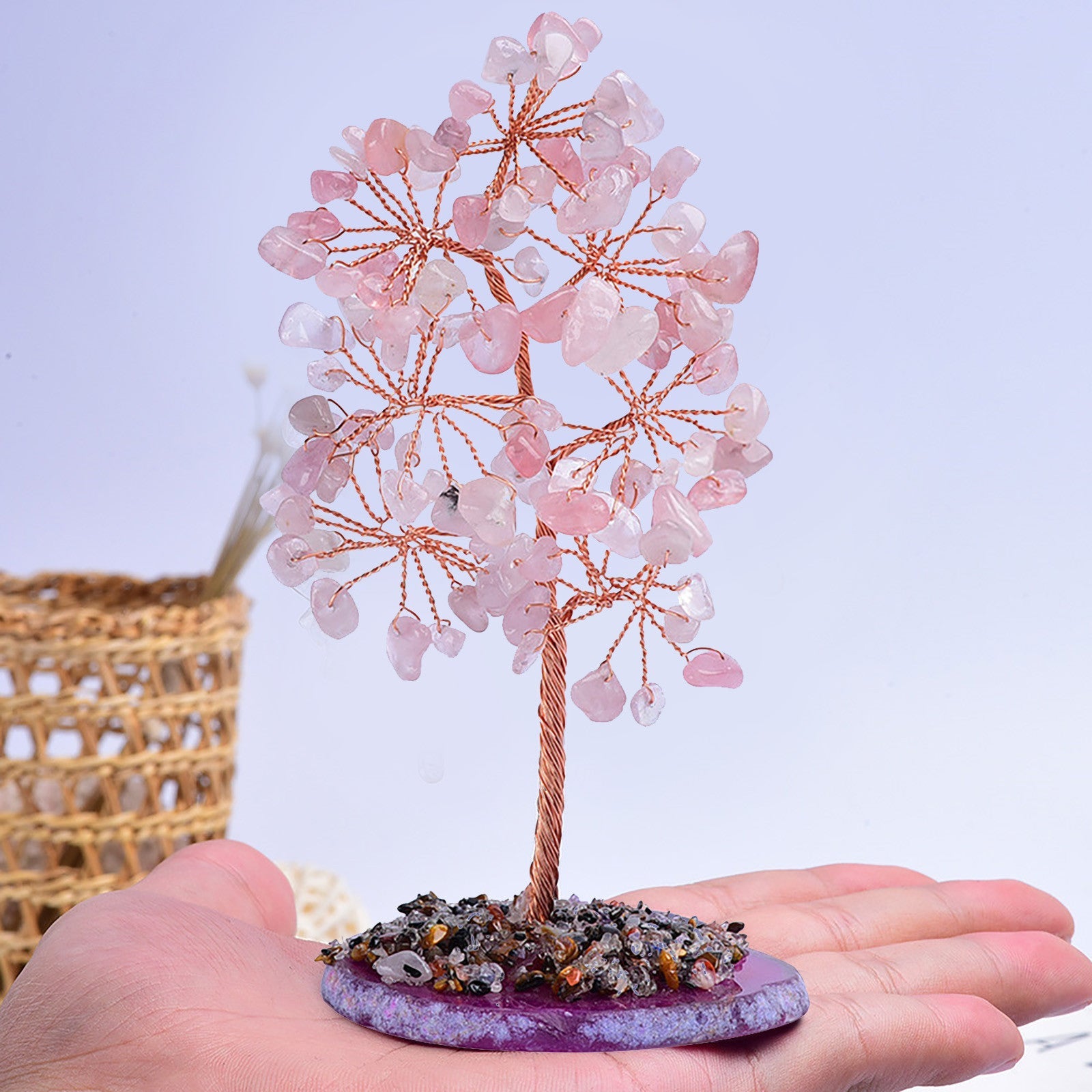 Handicraft Amethyst Crushed Stone Fortune Tree Decoration