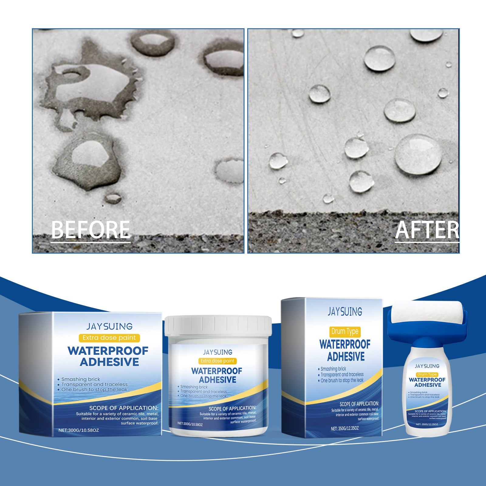 Transparent Waterproof Adhesive, Tile Wall Tile Leak Repair Material Transparent Waterproof Sealing Paint Glue