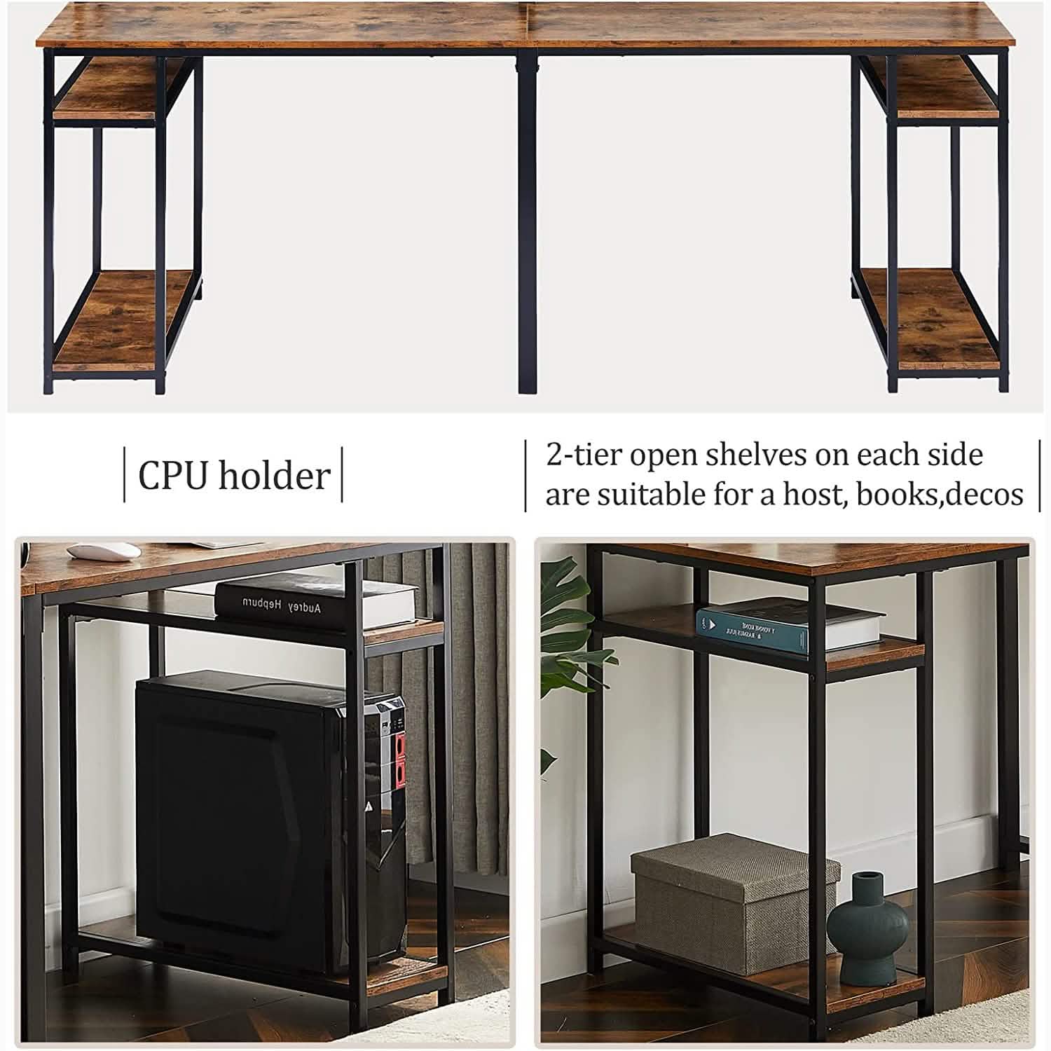 94.6 Inch Modern Two Person Computer Desk