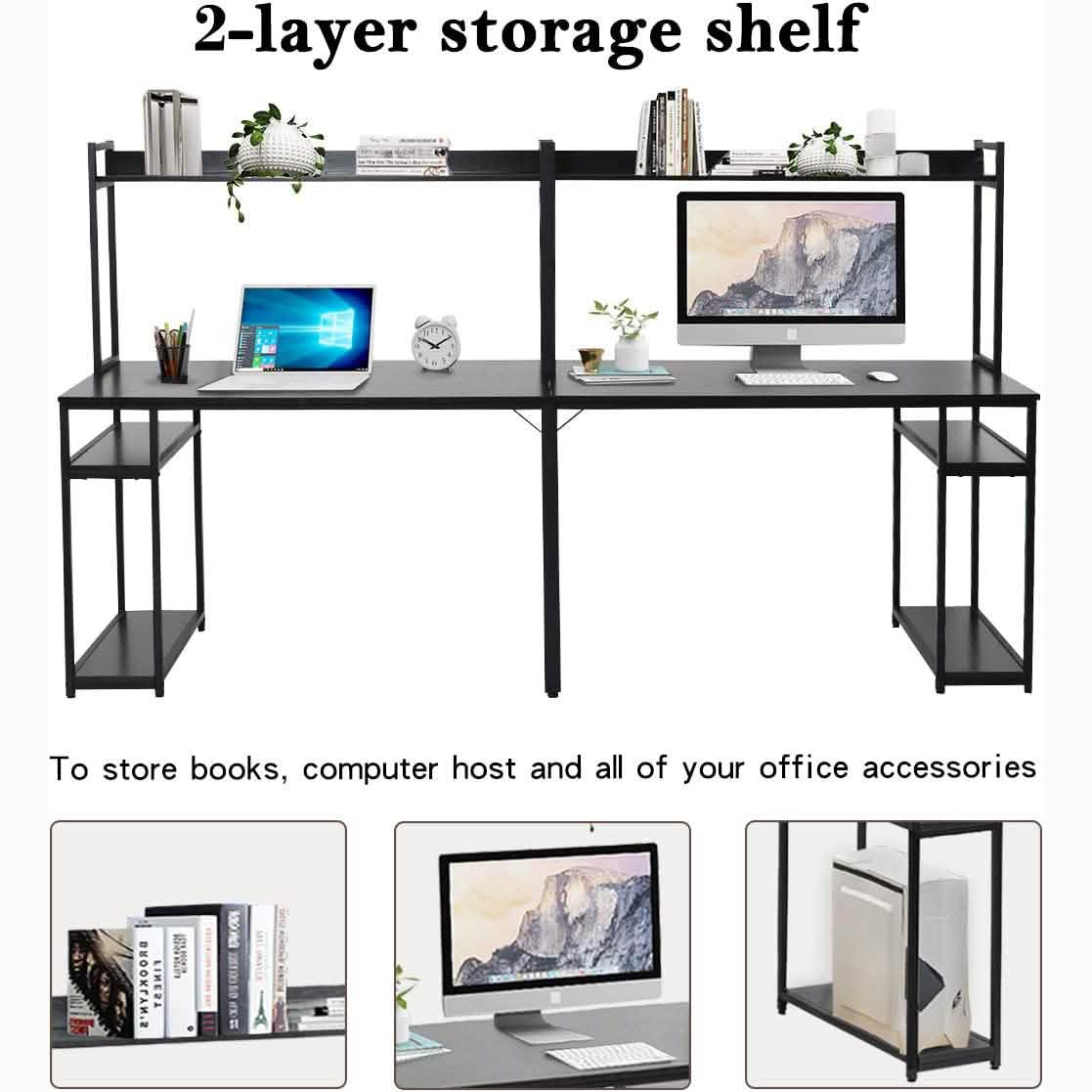 94.6 Inch Modern Two Person Computer Desk