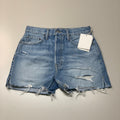 ETICA Fern High Rise Shorts Certified Organic Rip Current Size 28 EW178335