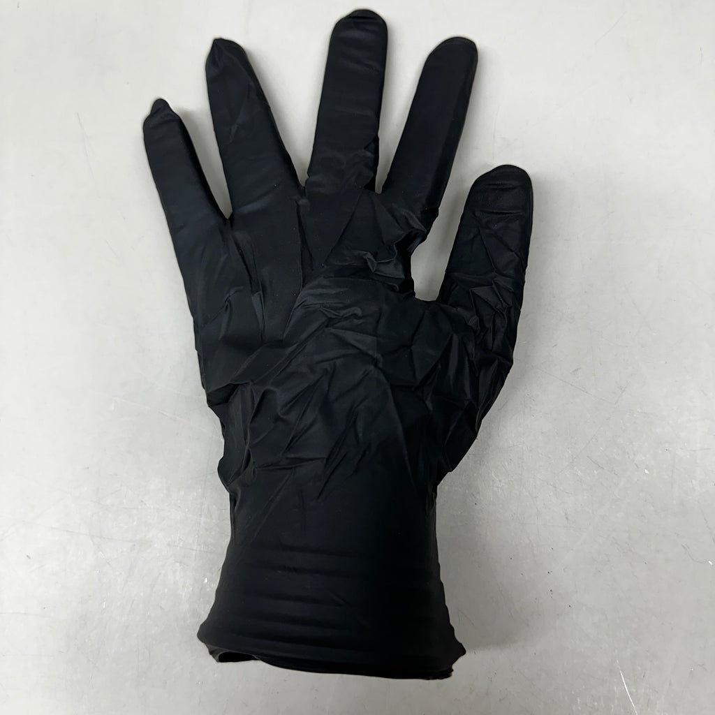 AUTOWURKS (100 PACK) Black Nitrile Disposable Gloves Size: Medium MKL-000M