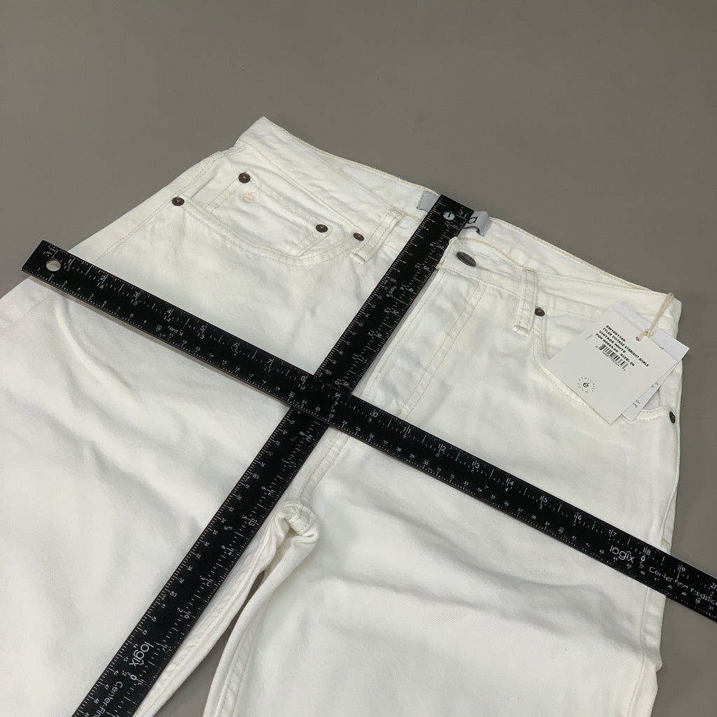 ETICA Tyler High Waist Straight Leg Ankle jeans Vintage White Size 26 EW180114A