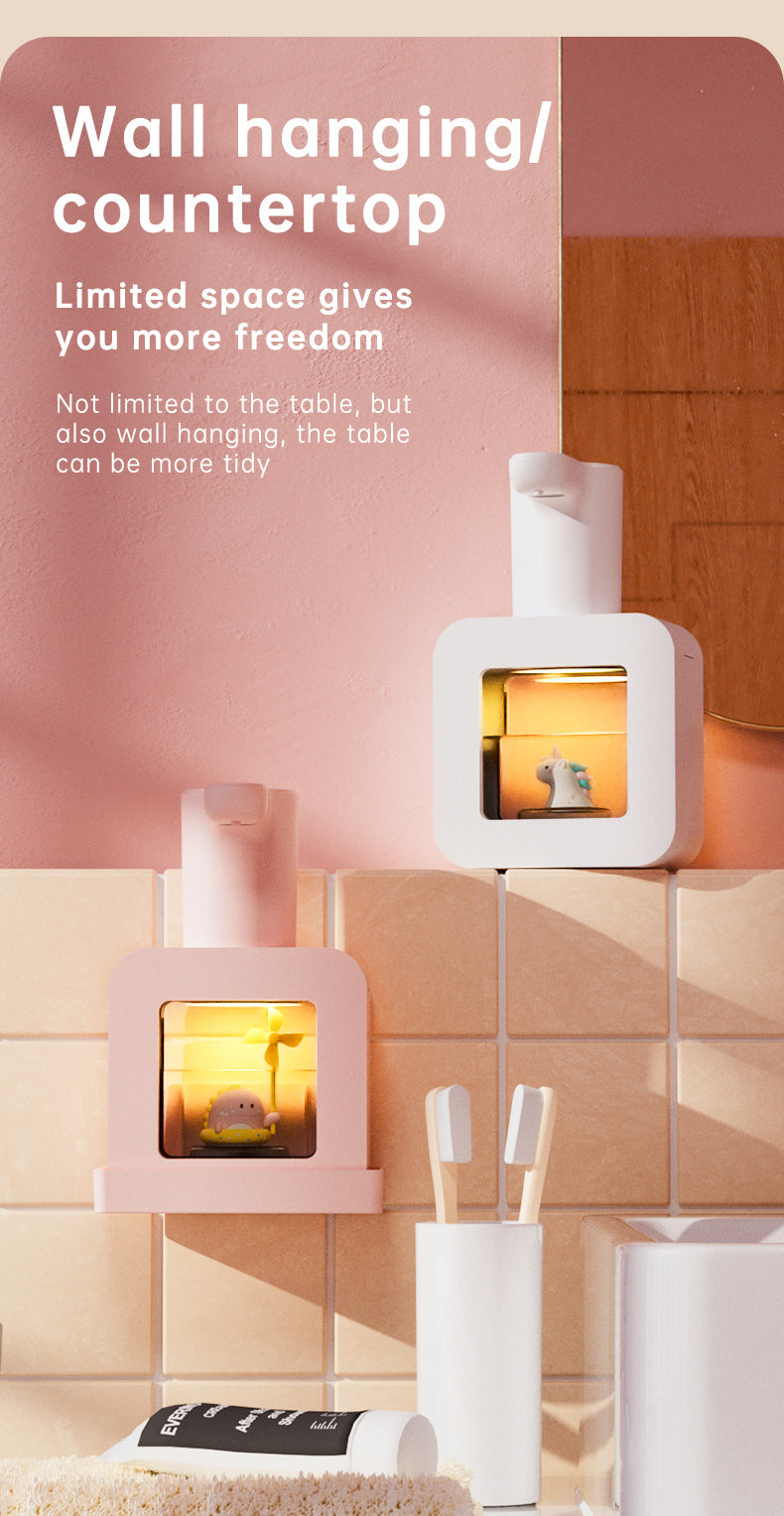 Cute Cat Rechargeable Touchless Automatic Soap Dispenser 400ml Kids foam Soap Dispenser with Night Light