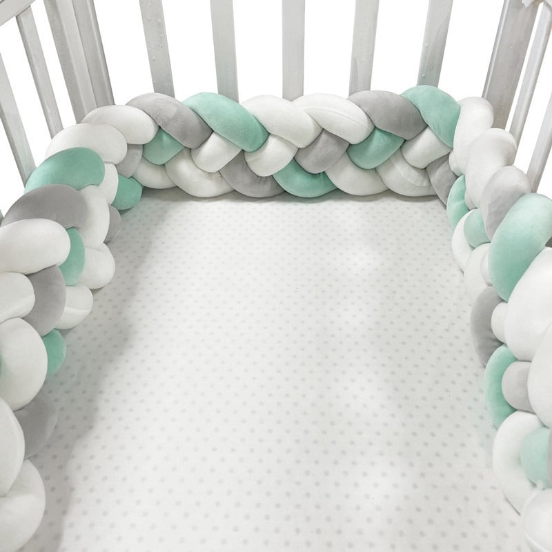 Woven baby bed surround anti-collision strip four strand Fried Dough Twists braid wrapped around the bed surround ins baby child