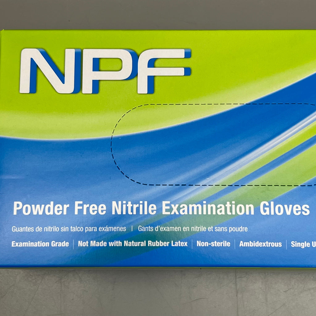 HOSPECO NPF (1,000 PACK) Nitrile Powder Free Exam Gloves Sz M Blue GL-N106FM