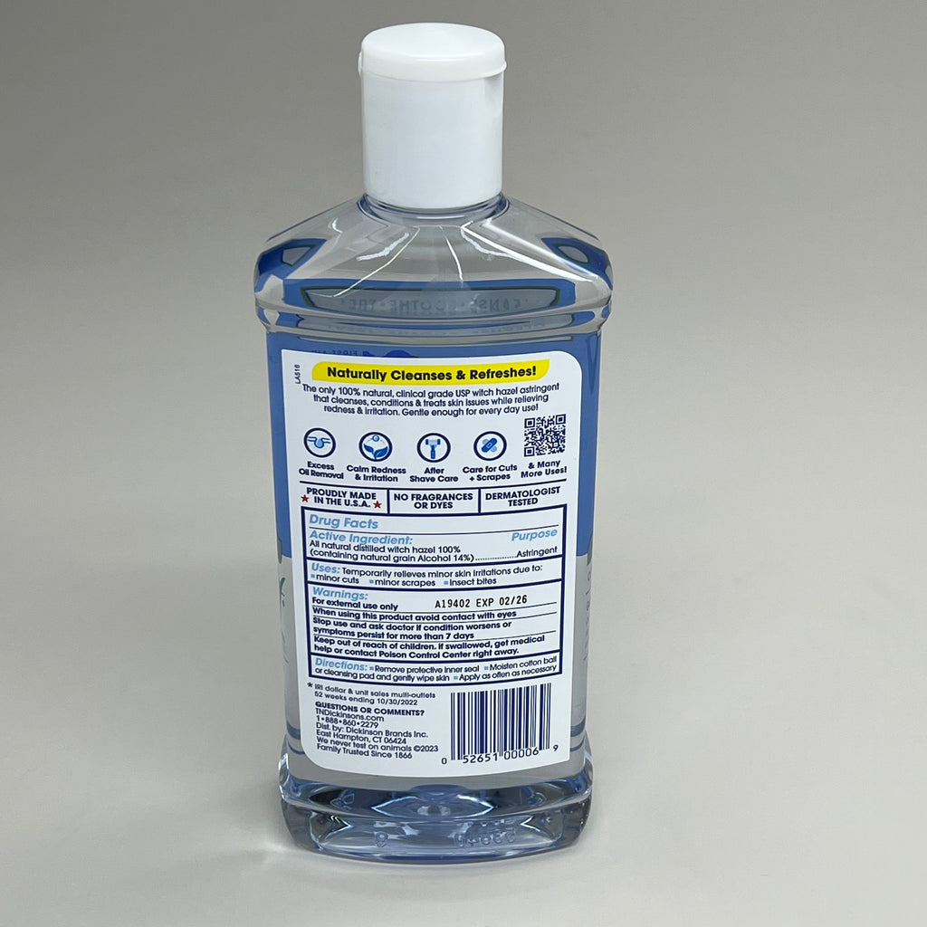 T.N DICKINSON'S (3 PACK) 100% Natural Witch Hazel Clinical Grade 16floz BB02/26