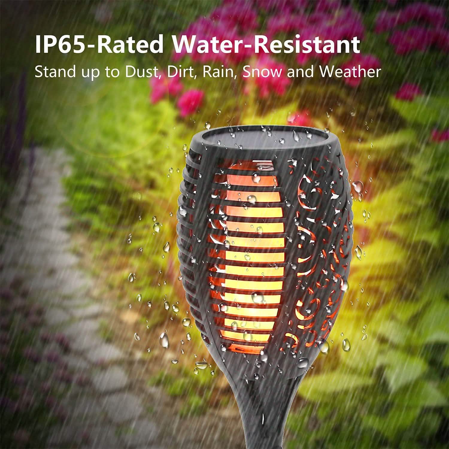 96 LEDs Solar Flame Torch Light