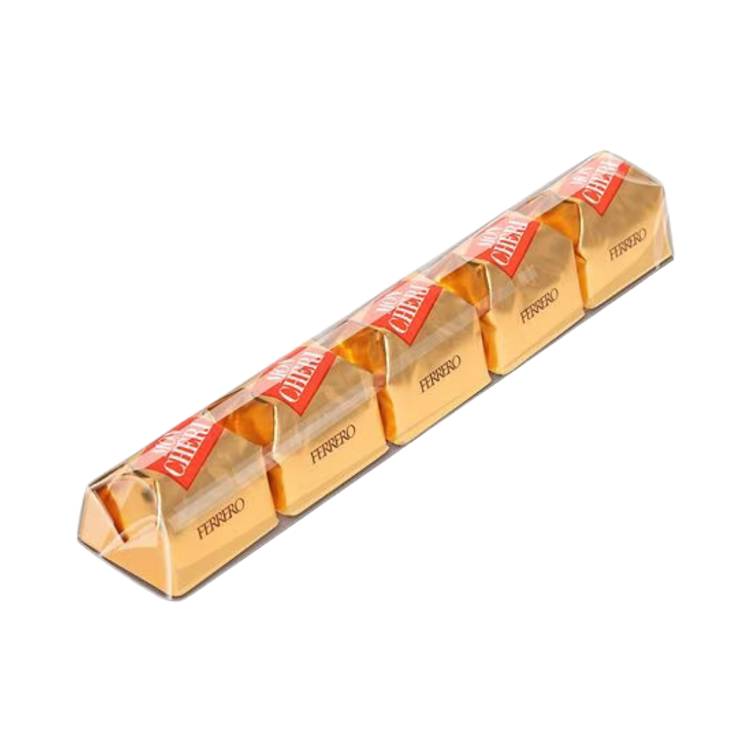 Ferrero Mon Cheri Dark Chocolate with Liqueur and Whole Cherry (5 pieces)