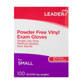 Leader Powder Free Vinyl Exam Gloves Size Small (100ct)
