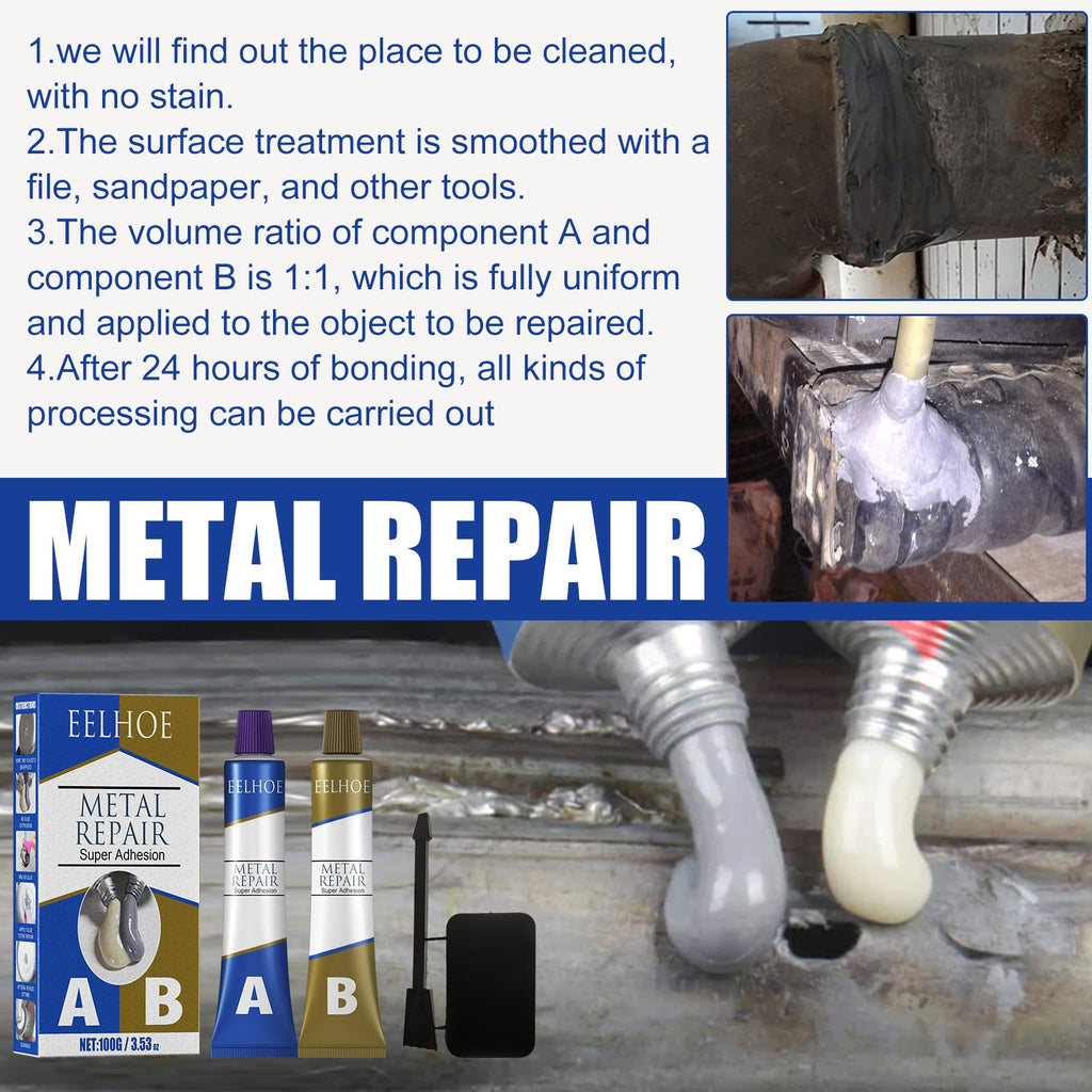 Metal Repair Glue, Crack Plugging Quick Dry High Temperature Welding Metal Repair Agent