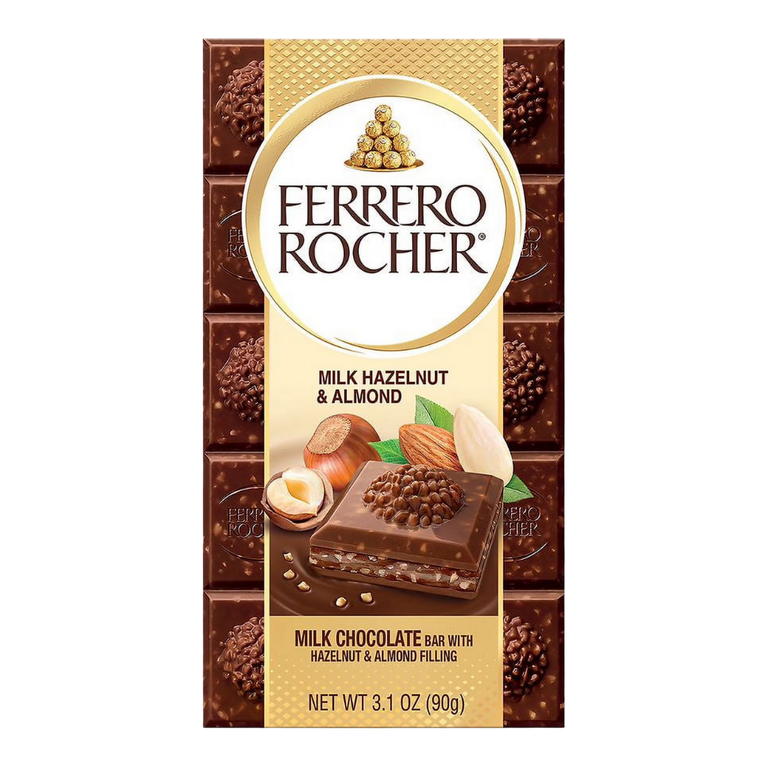 Ferrero Rocher Milk Chocolate Bar with Hazelnut & Almond Filling (3.1oz)