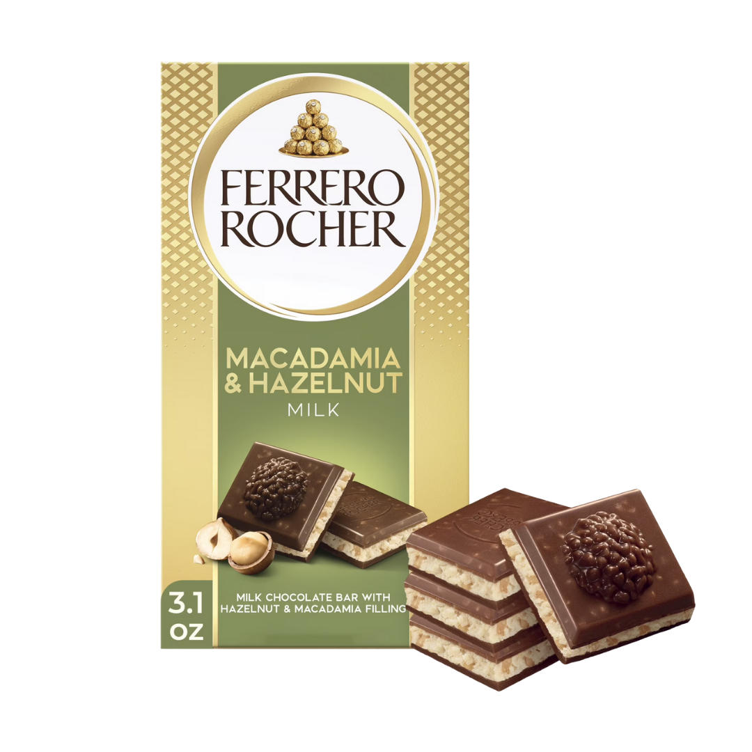 Ferrero Rocher Milk Chocolate Macadamia & Hazelnut Bar (3.1oz)